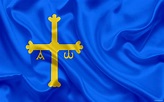 La bandera de Asturias, comunidad autónoma, España, principado ...