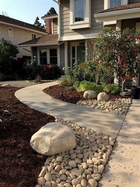 60 Awesome Front Yard Rock Garden Landscaping Ideas