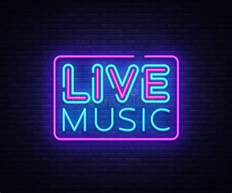 Live Music Neon Sign Vector Live Music Design Template Neon Sign