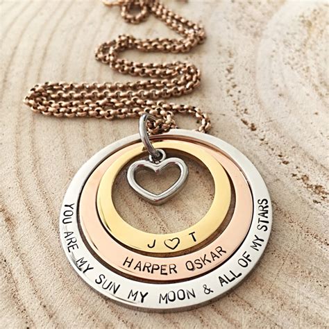 Personalized Necklace Mothers Day T Hand Stamped Necklace Hand