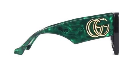 gucci gg 0956s 001 black trans green oversized women s sunglasses gg0956s ebay