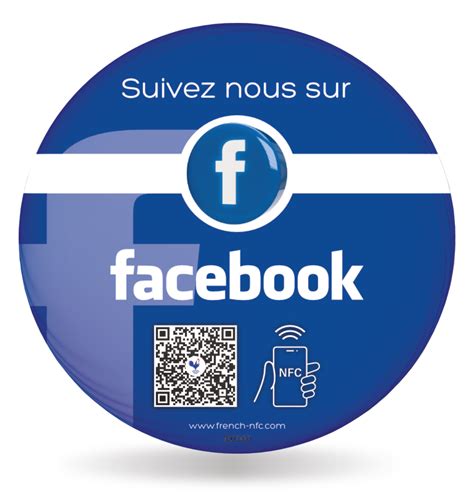 Sticker 3d Réseaux Connectée Nfc Facebook French Nfc Vos Produits