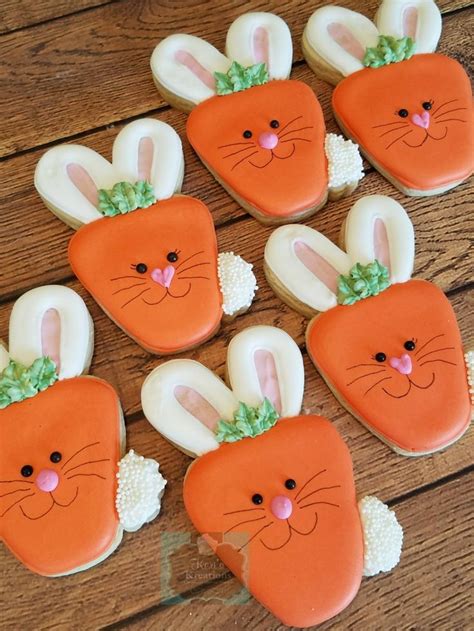 Easter Bunny Carrots Sugar Cookies Keris Kreations Bunny Cookies