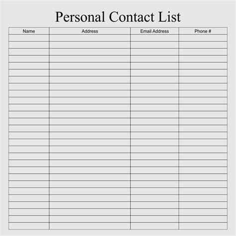 7 Best Images Of Phone Contact List Template Printable Printable