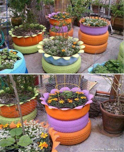 Use Up Old Tires Recycled Garden Planters Tire Planters Flower