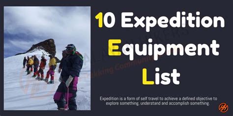 Expedition Equipment List Which Trekkers Have To Carry On The Expedition