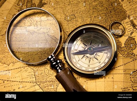 Vintage Navigation Equipment Compass Stock Photo Alamy