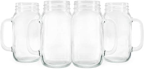 Mason Jar Mugs With Handles 24oz 4 Pack Glass Drinking Glasses £33 22 Picclick Uk