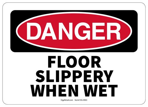 osha danger safety sign floor slippery when wet 10 x14 ebay