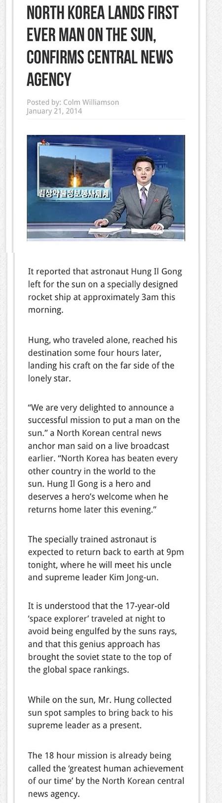 So This Happened North Korea Claims To Have Landed Man On The Sun