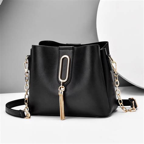 Women Pu Leather Bucket Handbag Brand Ladys Bag P Grandado