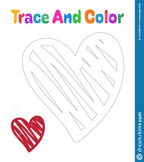 Heart Tracing Worksheet For Kids Stock Vector Illustration Of Baby