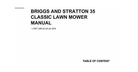 Briggs And Stratton Lawn Mower Manual