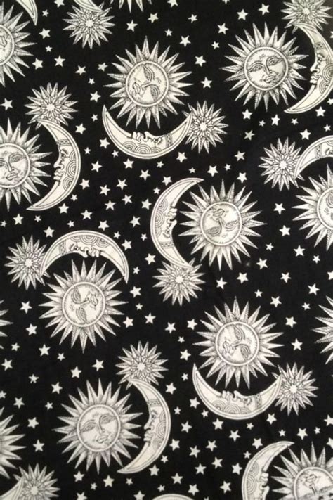 Free beautiful vintage, retro style, black & white wallpapers. Celestial | Free Vintage Illustrations