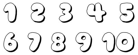 Numbers In Bubble Letters