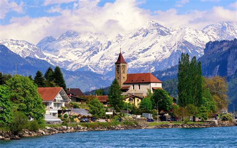Village In The Mountains Of Switzerland 5k Retina Ultra Fond Décran Hd