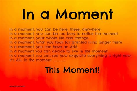 In A Moment Poem