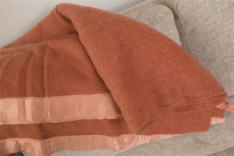 Pink Wool Blanket - Large Vintage Kenwood All Virgin Wool Made in 