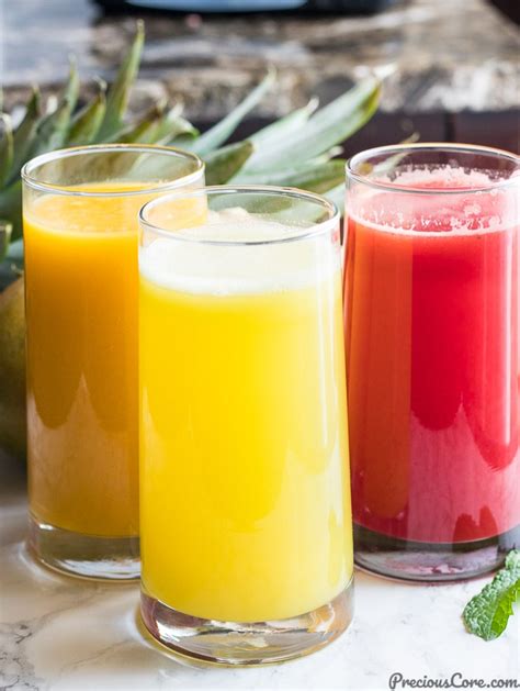 These healthy smoothie recipes are the easiest way to hit your daily fruit and veggie total and they still taste great. 3 HEALTHY JUICE RECIPES (VIDEO) | Precious Core
