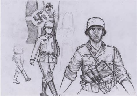 Sketching and design of props. German Soldier Sketches by grievous15 on DeviantArt