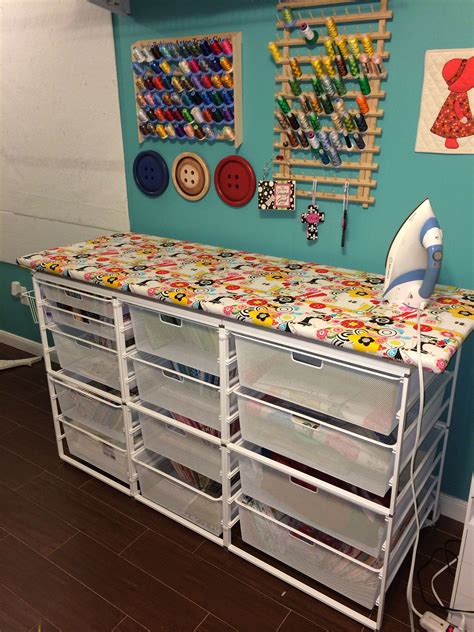 Pin By Tryce Beadle On Quilts Sewing Room Storage Sewing Room Design