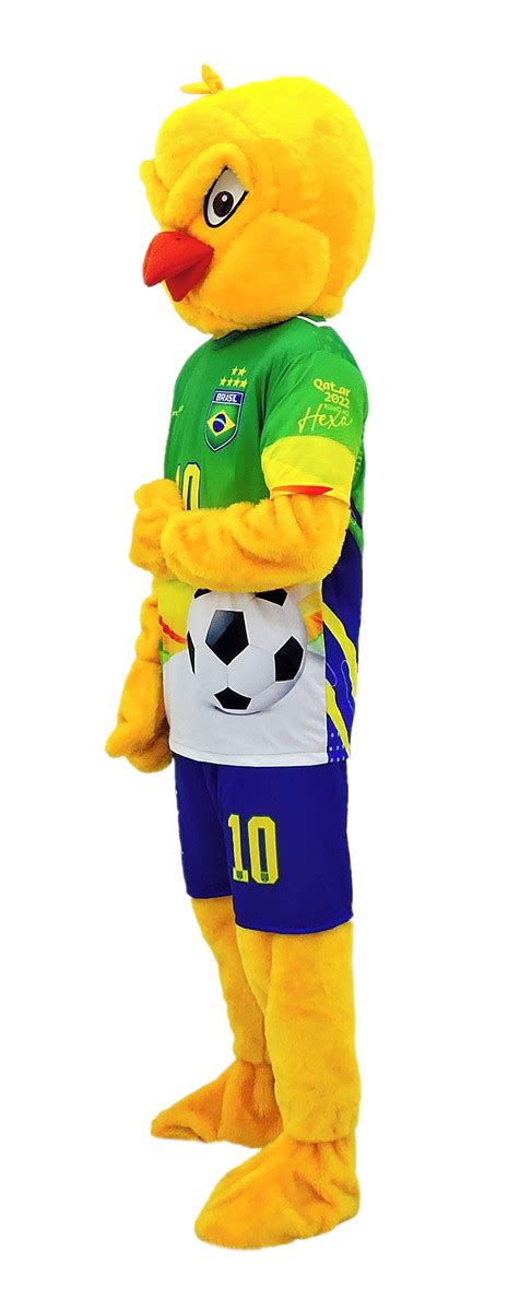 Fantasia Canarinho Pistola Estilo Mascote Brasil Copa Mundo