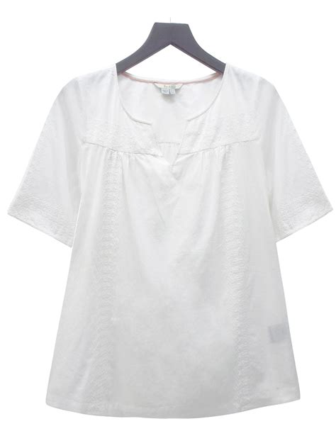 Bod3n White Pure Cotton Embroidered Smock Top Size 6 To 22
