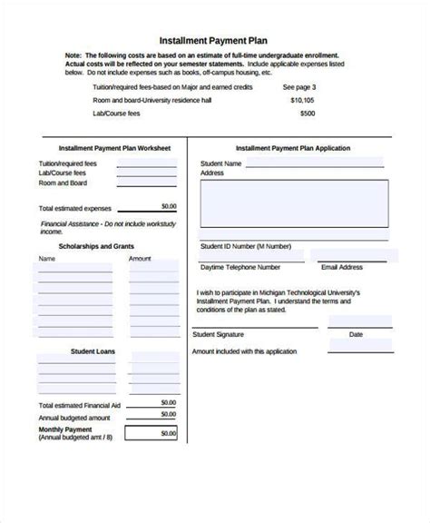 Installment Payment Template