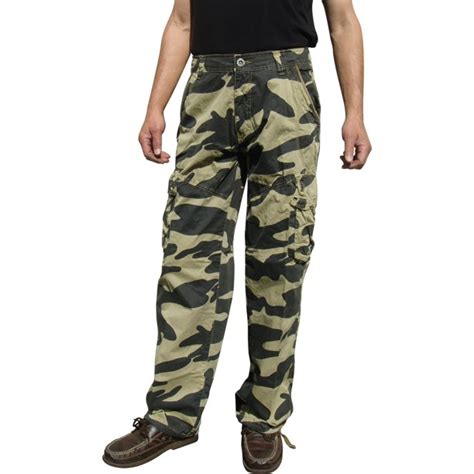 Mens Military Style Camoflage Cargo Pants 27c1 32x32 Khaki