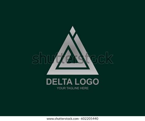 Silver Metallic Delta Sign Logo Vector Stock Vector Royalty Free