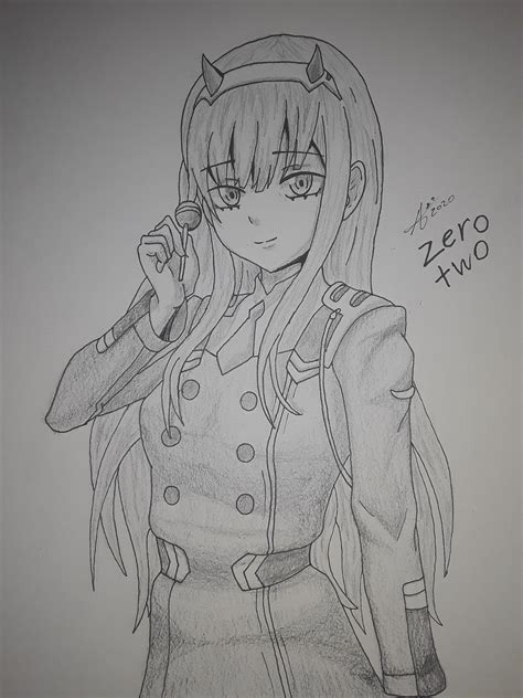 Zero Two Drawing Oc Rdarlinginthefranxx