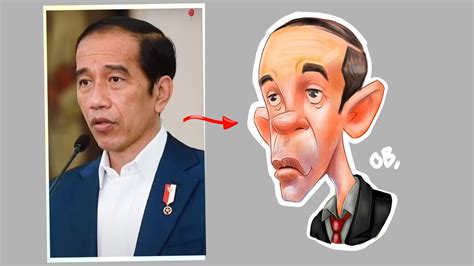 Membuat Karikatur Pak Jokowi Paling Mantab 🙏 Youtube