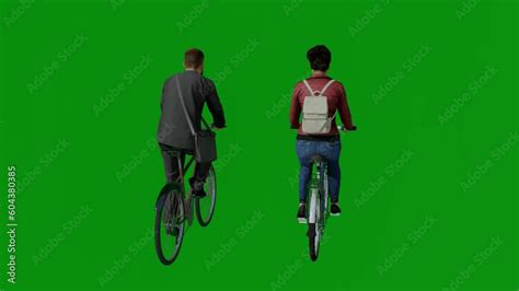 Video Stock 3d Of European Husband And Wife Riding Bicycles On Green
