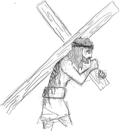 Sketches Of Jesus On The Cross At Paintingvalley Com Explore Collection Of Sketches Of Jesus