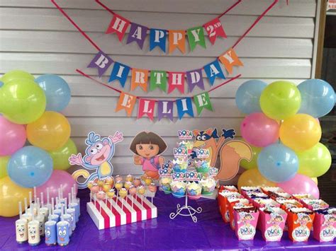 Dora The Explorer Birthday Party Dessert Table See More Party Ideas At