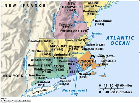 New England Map Colonial