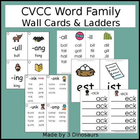 List of ccvc words txt : Free CVCC Word Family Ladder Printables | 3 Dinosaurs