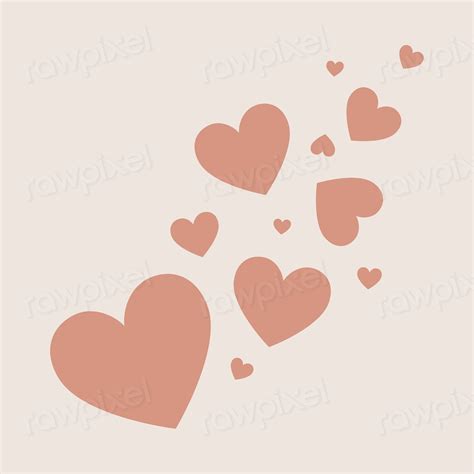 Brown Hearts Sticker Valentines Flat Free Vector Rawpixel