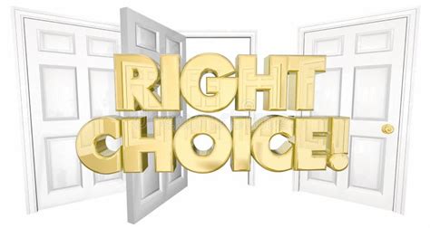 The Right Choice Open Door New Opportunity Choose Path Stock