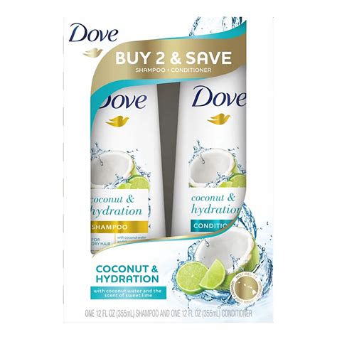 Dove Coconut And Hydration Shampoo And Conditioner 2pk Shop Hair Care At