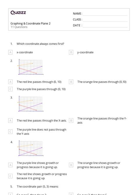 50 Coordinate Planes Worksheets For 5th Year On Quizizz Free And Printable