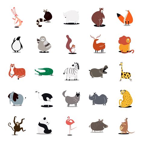 Collection Of Cute Wild Animals Illustrations Download Free Vectors