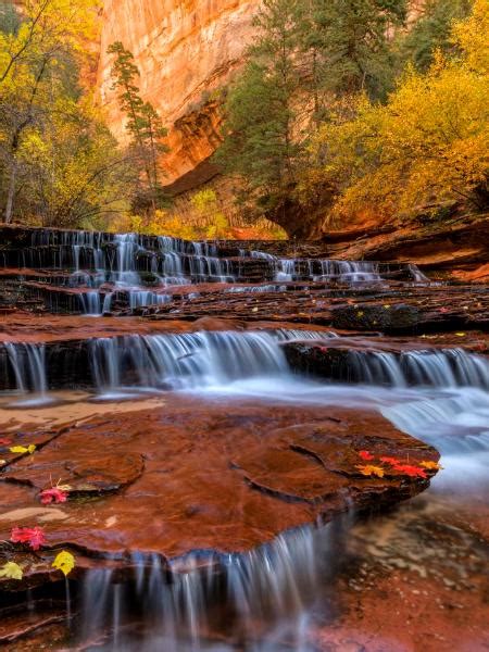 Canyon Cliffs And Red Waterfalls Colin D Young Photography