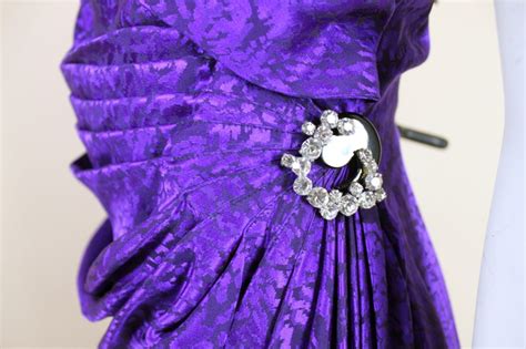Ungaro 1980s Amethyst Silk Jacquard Goddess Gown For Sale At 1stdibs