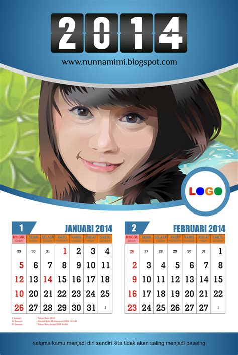 Kalender Dinding Keren Promo 2014 Eazy Mudah Edit Corel Free Nunna