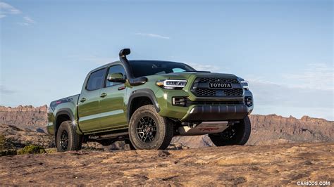 2020 Toyota Tacoma Trd Pro Color Army Green Front Three Quarter