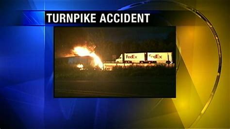 2 Tractor Trailers Involved In Fiery Crash On Pa Turnpike In Cranberry