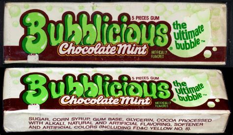 Bubblicious Chocolate Mint Bubble Gum Pack Late 1980s Early 1990