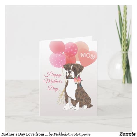 Mothers Day Love From Your Brindle Boxer Dog Card Boxer