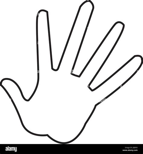 Cartoon Hand Showing The Five Fingers Vector Illustration Stock Vector